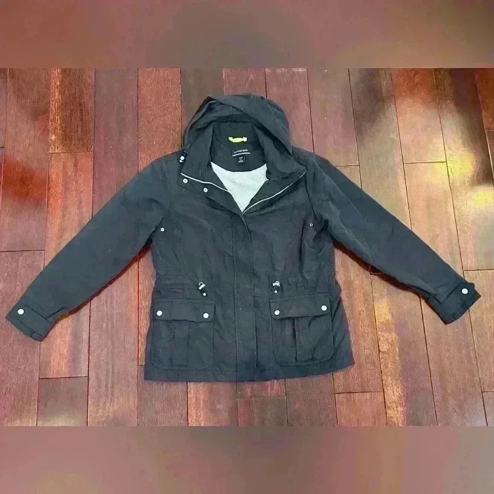 Lands End Women’s Hooded Cargo Jacket Mesh Lined Size S (6-8)